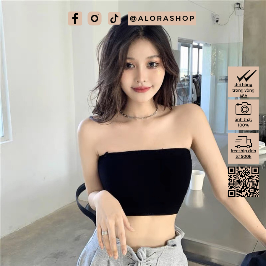 Áo quây tăm có đệm ngực trắng, ghi, đen thời trang nữ Alora