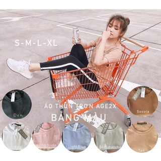 AGE2X TOP  Áo thun trơn pastel ai cũng mê,phối gì cũng đẹp