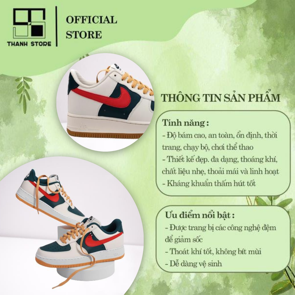 Giày thể thao nam nữ trắng xanh giày AIR FORCE 1 GUCCI giày AF1 _ hàng xuất khẩu thời trang - NAF1G