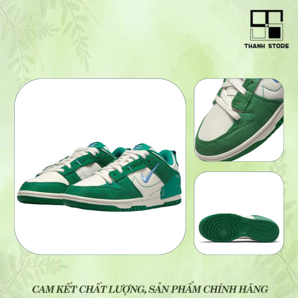 Giày thể thao nam nữ trắng xanh giày DUNK LOW DISRUPT 2 MALACHITE _ hàng xuất khẩu thời trang - NDLD2M