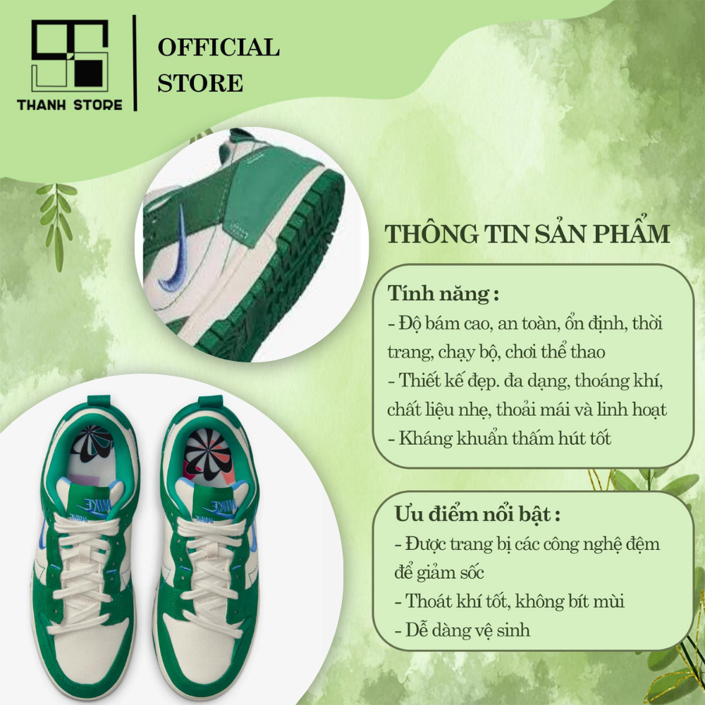 Giày thể thao nam nữ trắng xanh giày DUNK LOW DISRUPT 2 MALACHITE _ hàng xuất khẩu thời trang - NDLD2M