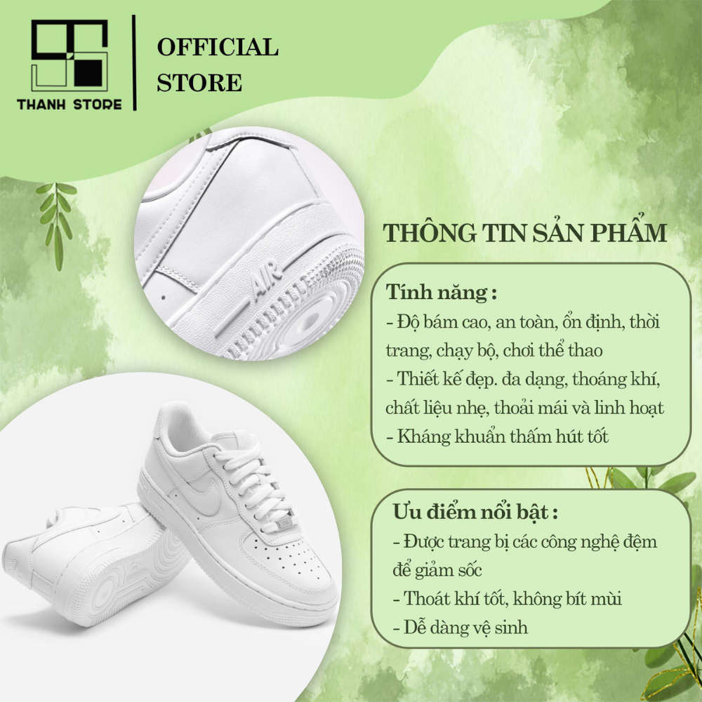 Giày thể thao nam nữ trắng giày AIR FORCE 1 '07 giày AF1 _ hàng xuất khẩu thời trang chính hãng - NAF107