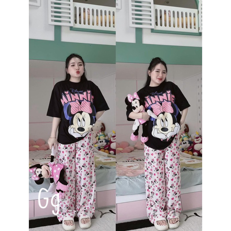 Set đồ bộ mặt nhà siêu đáng yêu in hình chú MICKEY ngố dể thương