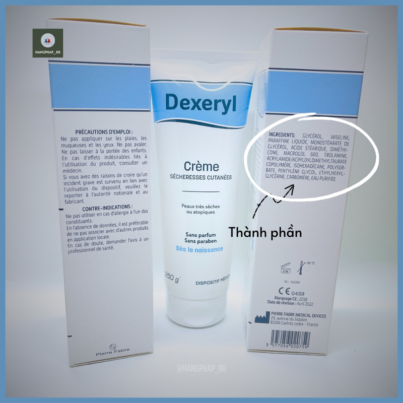 KEM DEXERYL PHÁP MẪU MỚI GLYCEROL DÙNG CHO CẢ GIA ĐÌNH 50g Và 250g