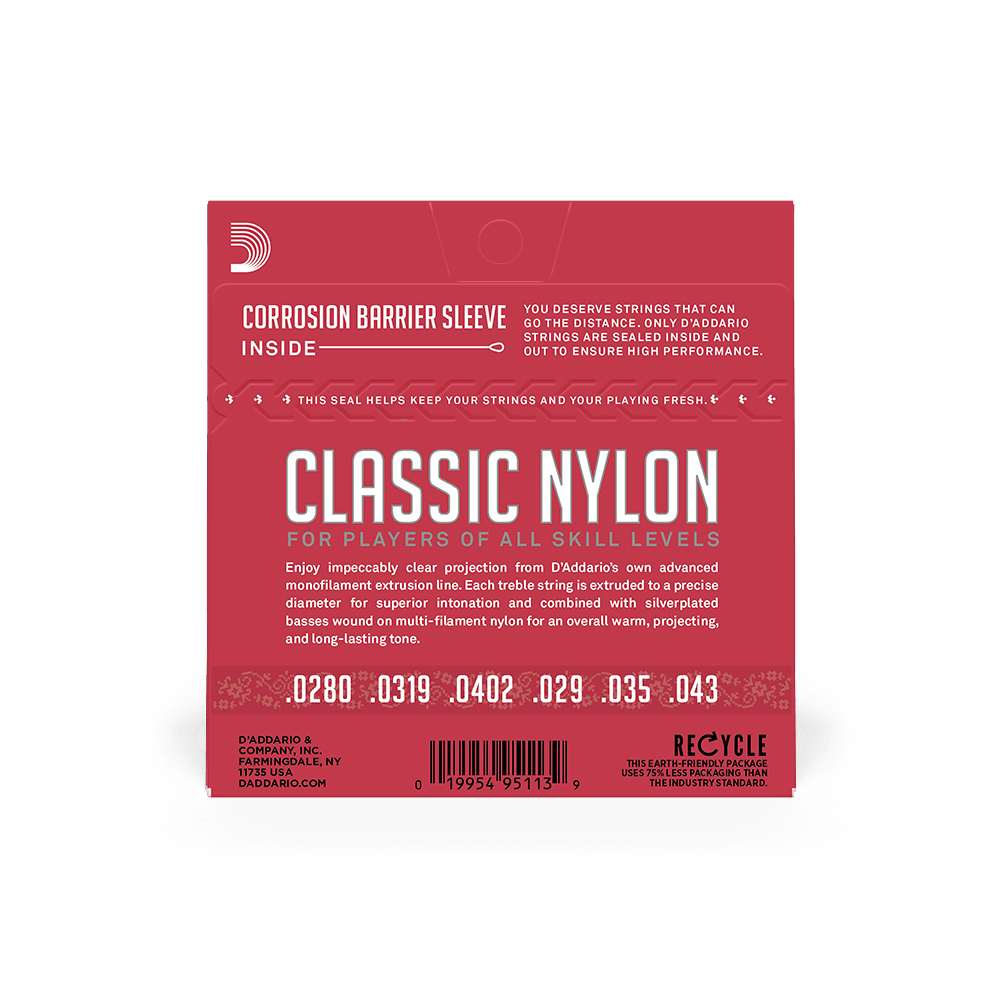Bộ dây đàn Guitar Classic, Classical - D'Addario EJ27N - Normal Tension, Clear Nylon