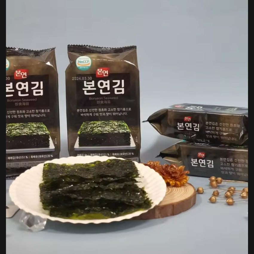 Lốc 3 gói Rong biển ăn liền Bonyeon Sea Laver, 4g x 3 gói