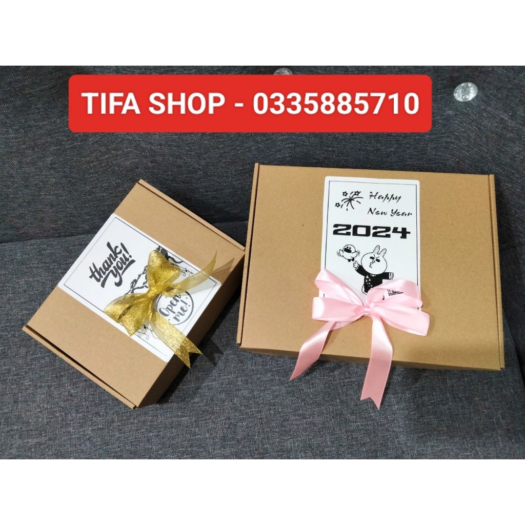 Sét hộp đựng quà kt 20x15x6cm tặng sinh nhật,20/11, mỹ phẩm, nước hoa, quà tết,...kèm nơ và giấy rơm, đèn nháy siêu xinh