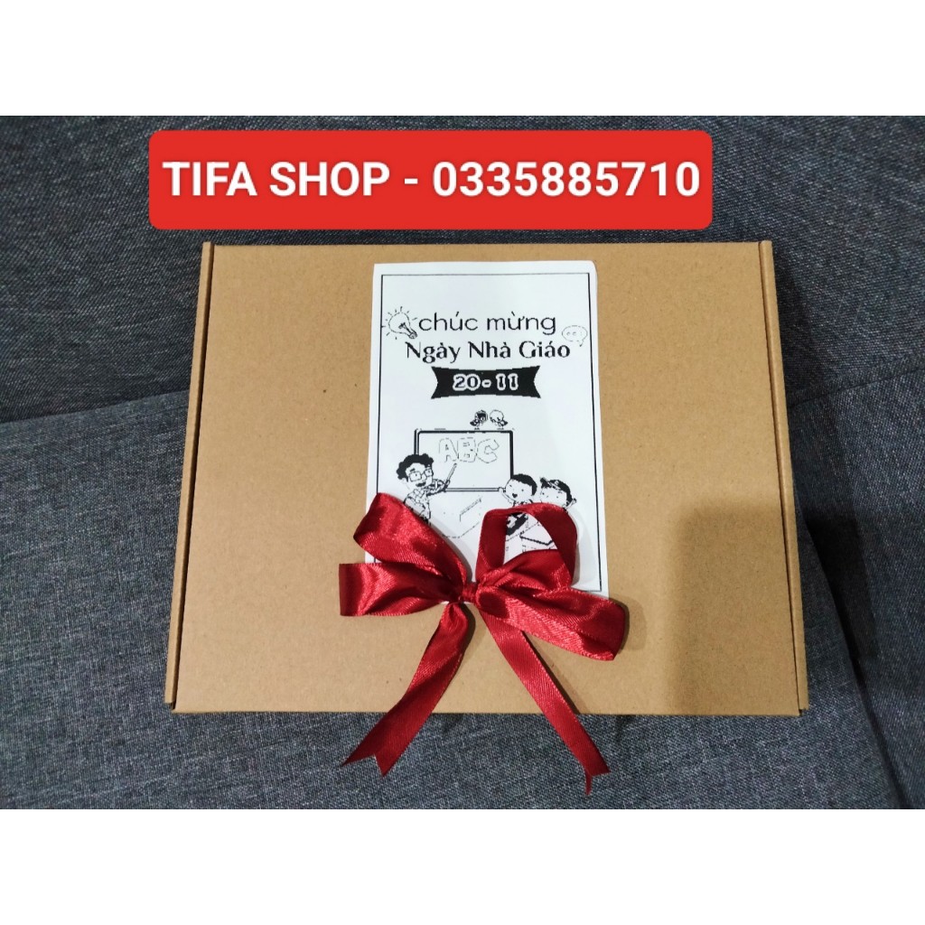 Sét hộp đựng quà kt 20x15x6cm tặng sinh nhật,20/11, mỹ phẩm, nước hoa, quà tết,...kèm nơ và giấy rơm, đèn nháy siêu xinh