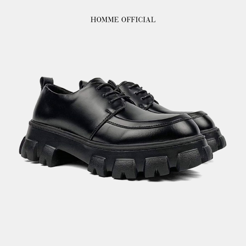 Giày Lace-up Chunky Derby nam HOMME đế 4,5cm cao cấp siêu nhẹ 5083-R