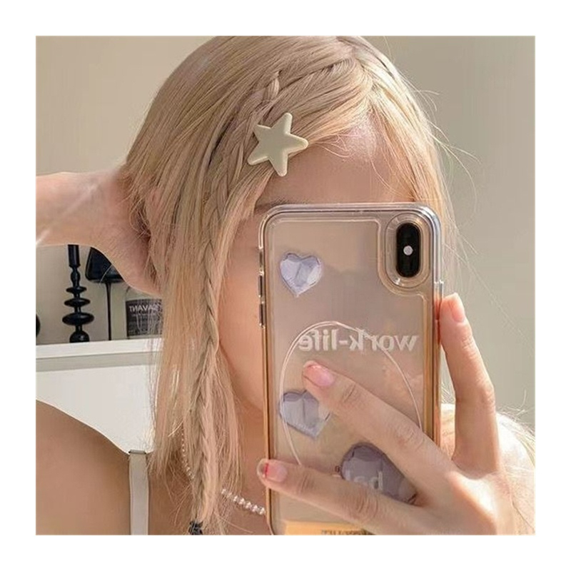 Kẹp tóc mái hình trái tim màu hồng pastel dễ thương iLita cặp bấm mái nữ đẹp vintage Hàn Quốc màu trơn hottrend 2023