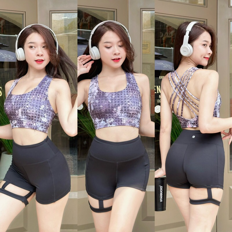 Áo bra tập gym yoga đan dây