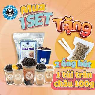 Set trà sữa tự pha, nguyên liệu làm trà sữa tại nhà POZAA TEA  tự pha vị khoai môn ngọt béo dễ làm thành phẩm 30-35 ly -