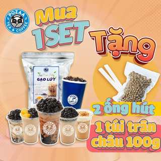 Set nguyên liệu tự pha trà sữa POZAA vị gạo lứt ngọt ngào dễ làm thành phẩm 30-35 ly - PZ012