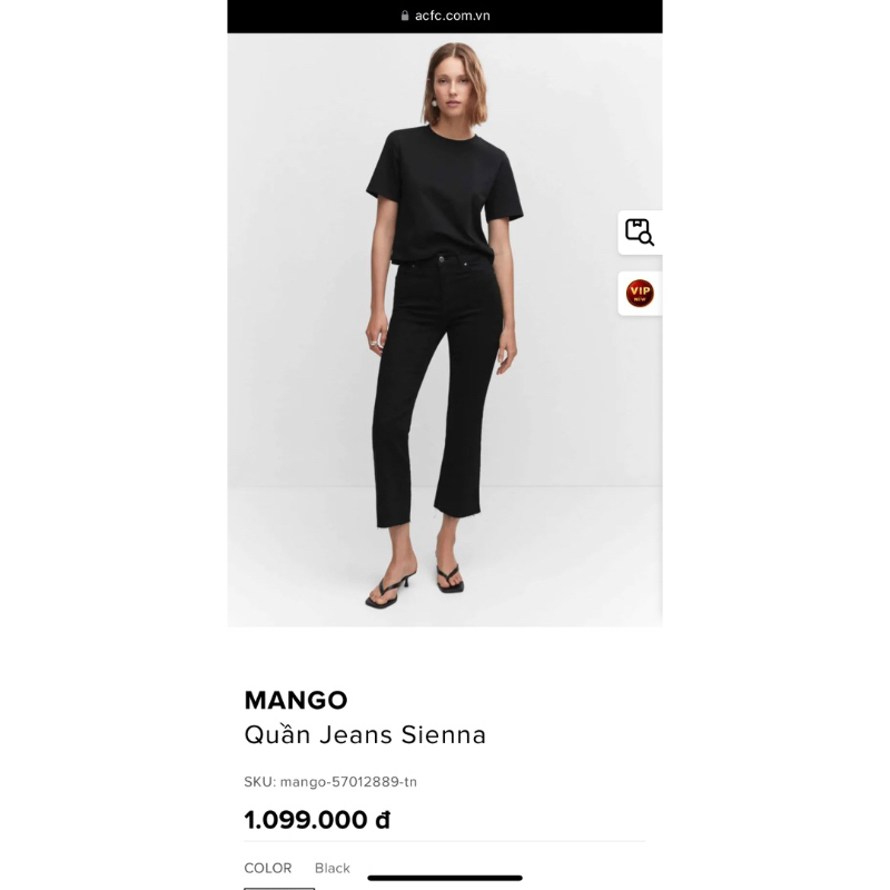 Pass quần bò đen MNG size tương đương M