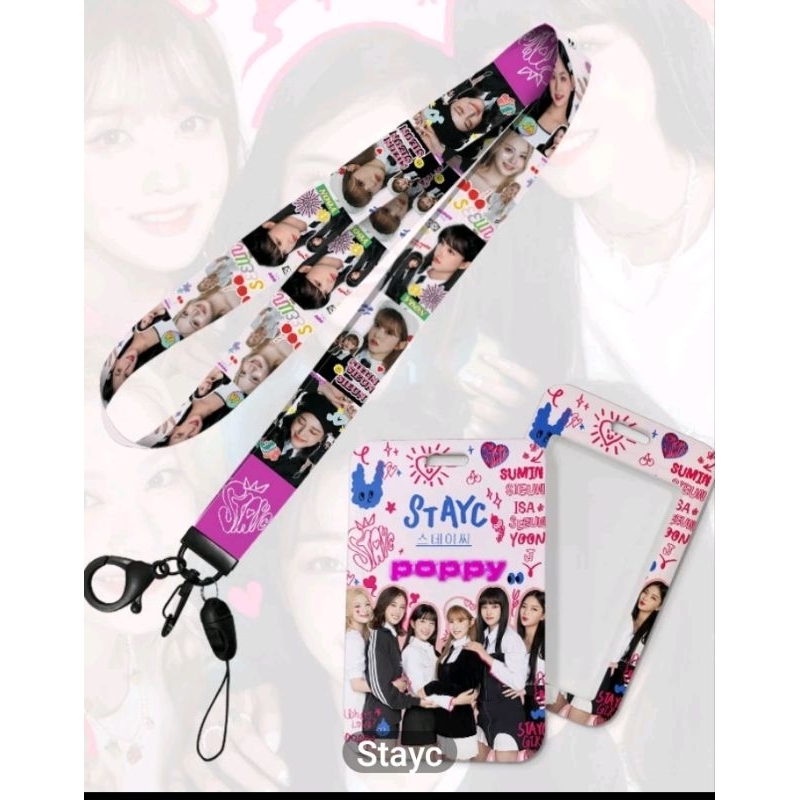 Dây đựng thẻ học sinh/sinh viên/văn phòng hình kpop enhypen,l-DlE, le sserafim,stayc