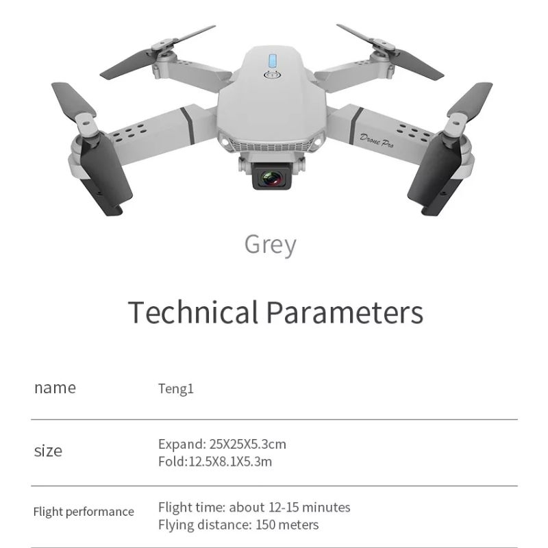 Flycam E88 PRO bộ 2 camera 2 pin