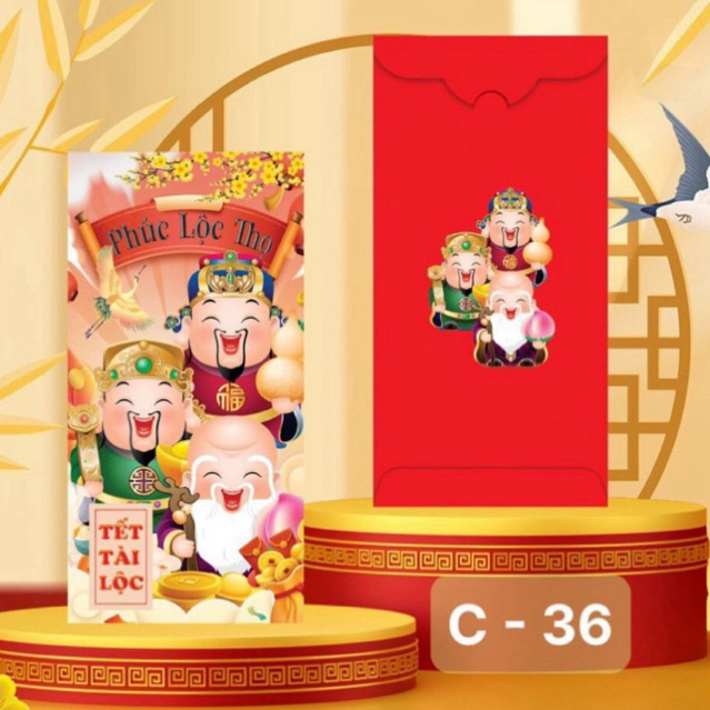 100 Bao lì xì tết 2024Phúc, Lộc, Thọ Mẫu mới sang trọng