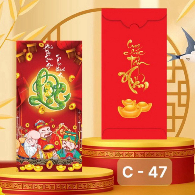 100 Bao lì xì tết 2024Phúc, Lộc, Thọ Mẫu mới sang trọng