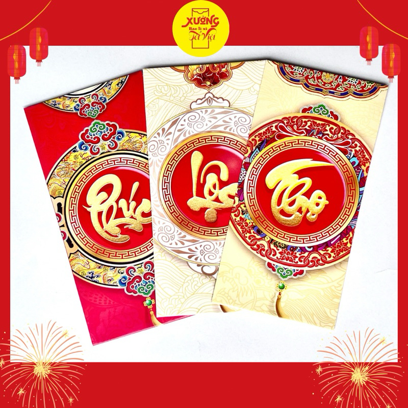 100 Bao lì xì tết 2024Phúc, Lộc, Thọ Mẫu mới sang trọng