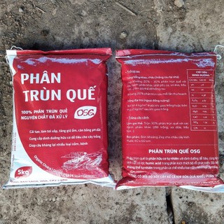 Phân trùn quế OSG bao 5kg nguyên chất, phân hữu cơ đa năng trồng rau sạch, hoa, cây cảnh