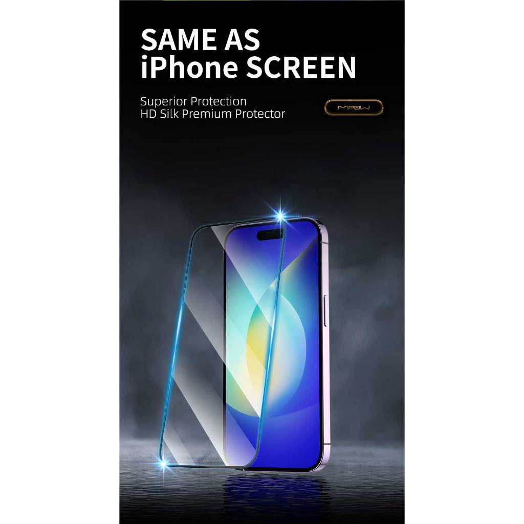 KÍNH CƯỜNG LỰC MIPOW KINGBULL I_PHONE 15 PRO MAX HD PREMIUM SILK PROTECTOR – BJ504-BK