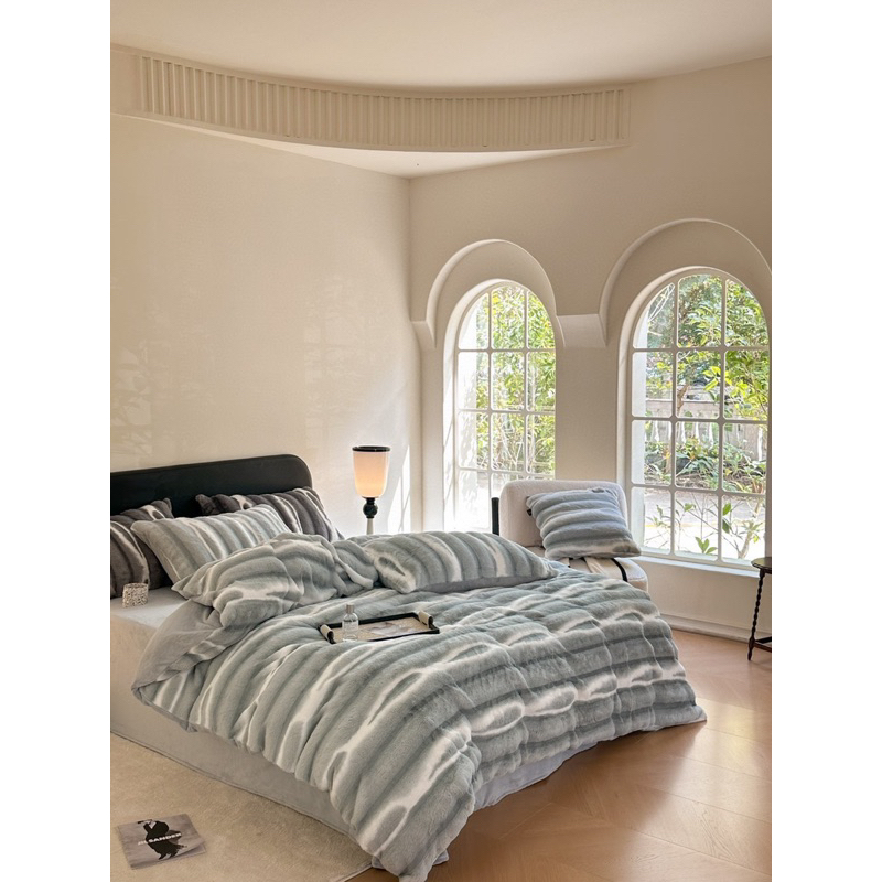 BỘ CHĂN GỐI LUXURY LÔNG CÁO CAO CẤP MỀM MỊN MÀU SẮC SANG TRỌNG 4 MÓN KO VIỀN
