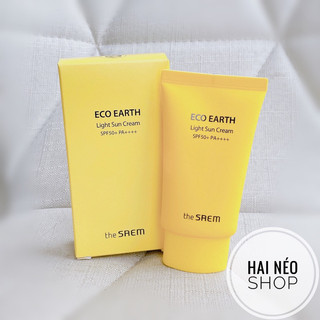 Kem chống nắng dưỡng da khô, sạm, sần sùi the saem eco earth light sun cream spf50+ pa++++ 50g