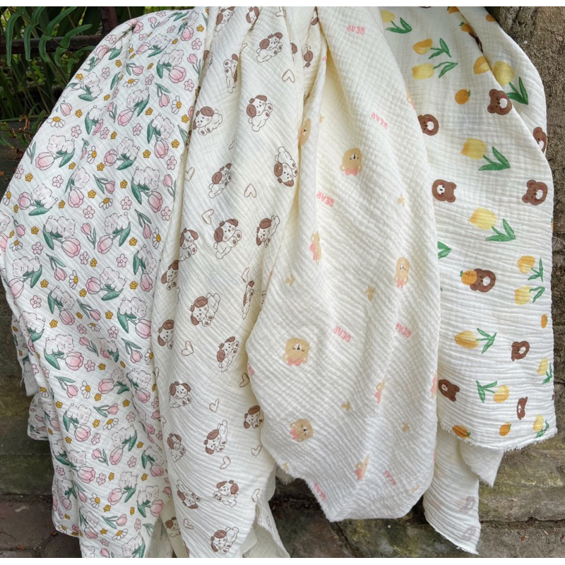 vải xô muslin 2 lớp cao cấp mẫu mới siêu mềm mại