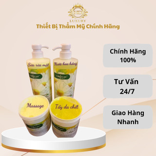 Bộ chăm sóc da cơ bản hoa cúc, bộ 4 chai chính hãng, chăm sóc da spa