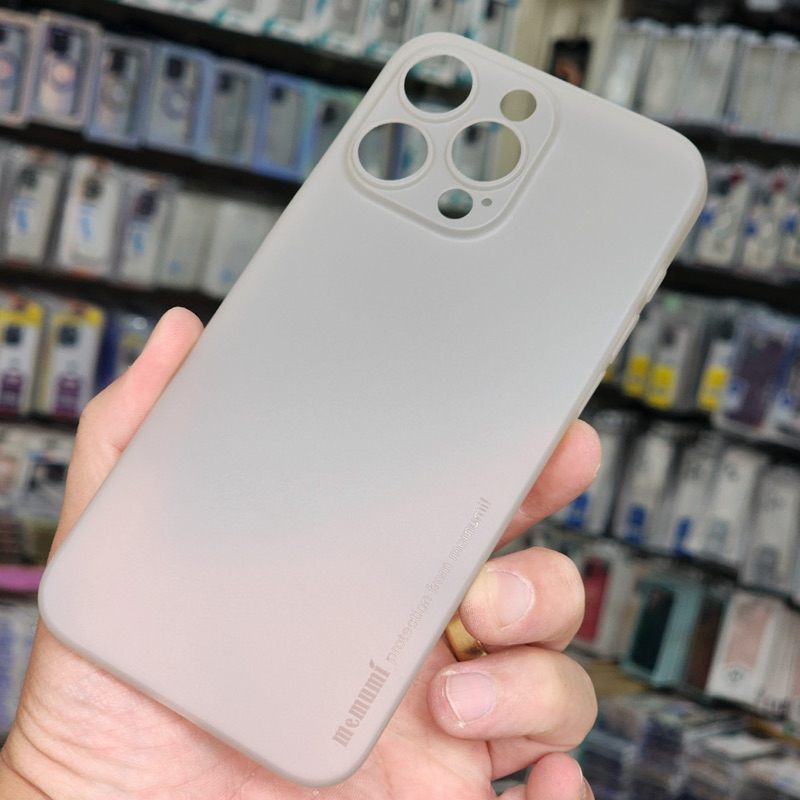 ⚡️CHÍNH HIỆU MEMUMI SIÊU MỎNG BẢO VỆ CAMERA ⚡️ ỐP LƯNG IPHONE 15 | 15 PRO | 15 PLUS | 15 PRO MAX MÀU XÁM NATURAL 0.3MM