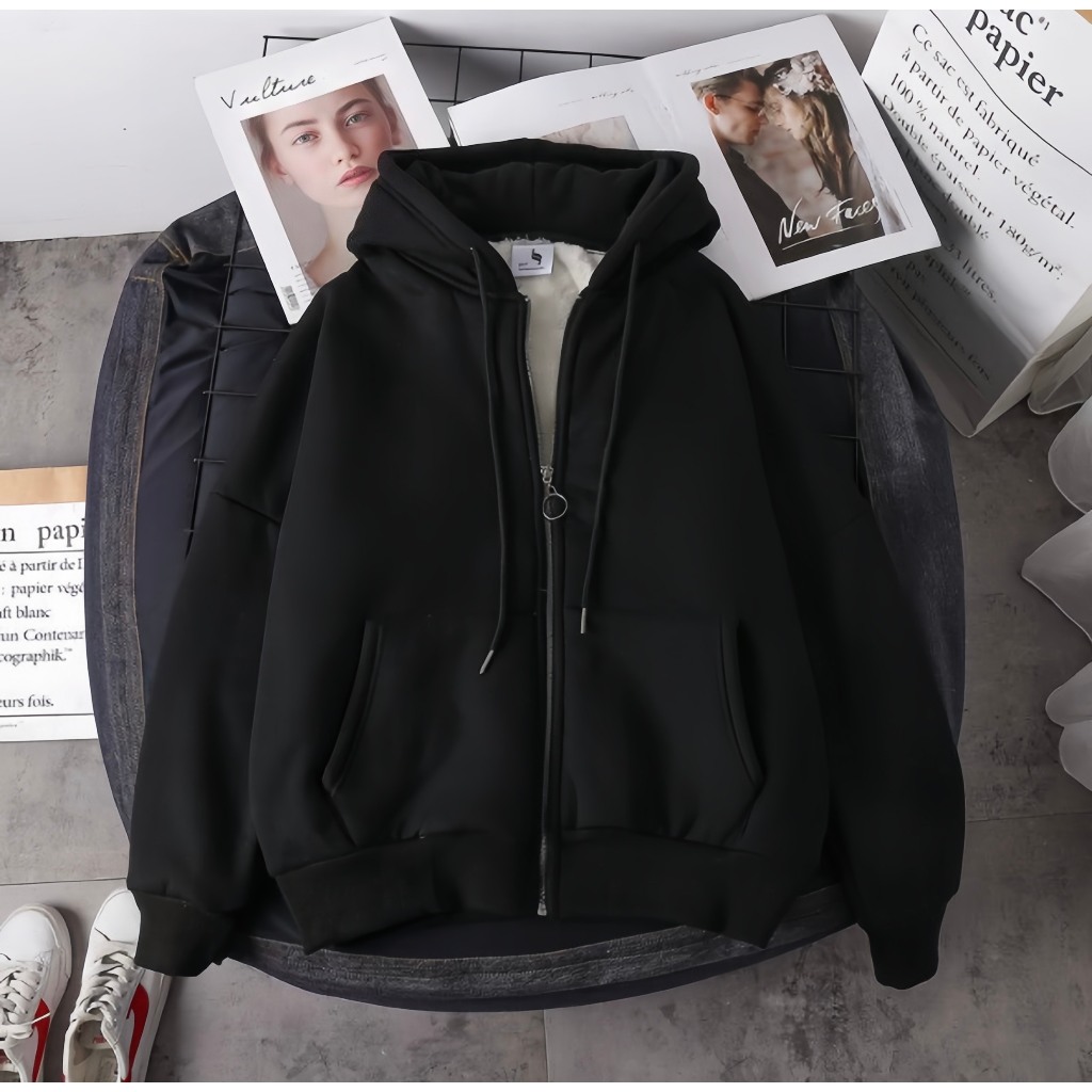 Hoodie Zip - Áo Khoác Nỉ Lót Lông Cừu Cực Dày Dặn Cao Cấp Form Dáng Unisex Nam Nữ Cực Hottrend 2023