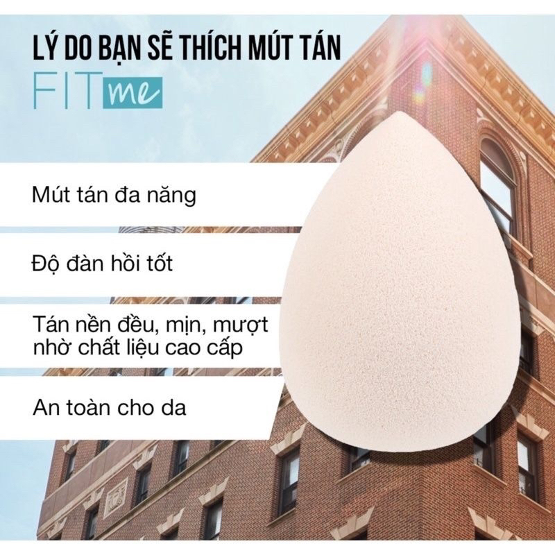 Bông Mút Trang Điểm, Tán Nền Đa Năng Maybelline Fit Me Puff
