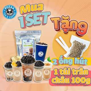 Set trà sữa POZAA tự pha vị sầu riêng thơm béo dễ làm thành phẩm 30-35 ly - Pz010