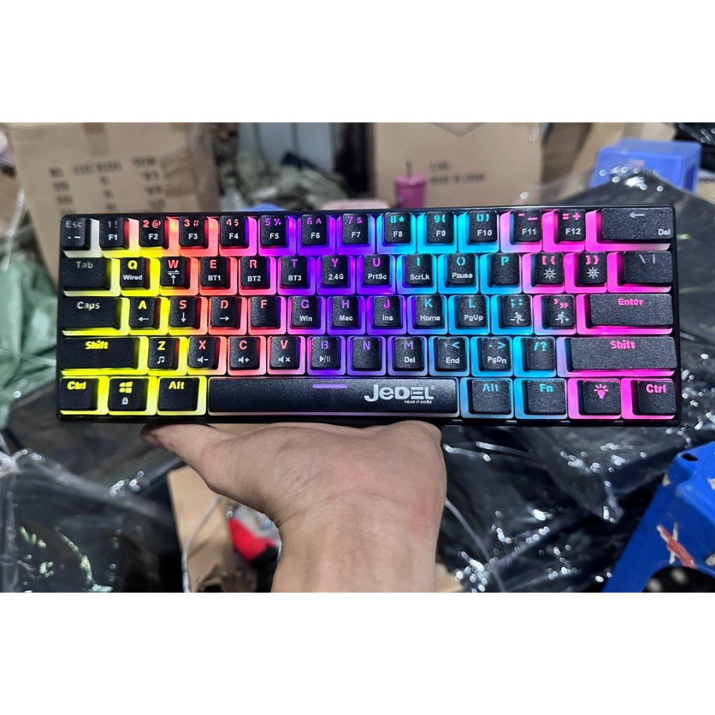 BÀN PHÍM MINI KL-125 ĐEN LED KHÔNG DÂY VÀ CÓ BLUETOOTH BLUE SWITCH