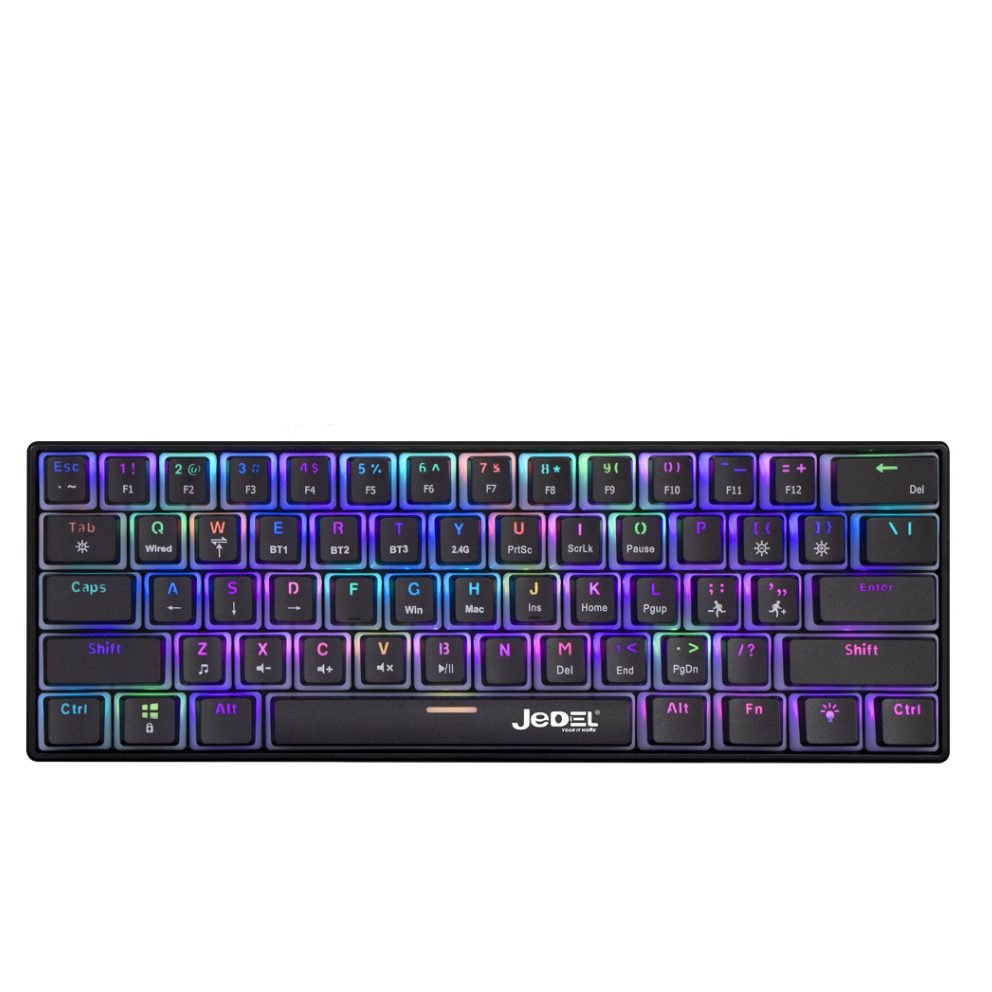 BÀN PHÍM MINI KL-125 ĐEN LED KHÔNG DÂY VÀ CÓ BLUETOOTH BLUE SWITCH