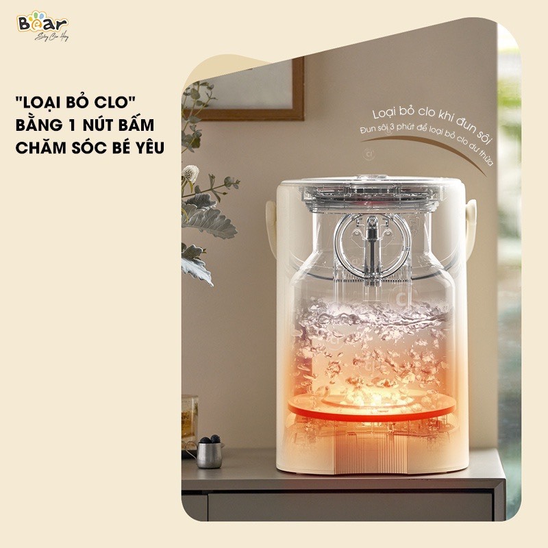 Bình Thuỷ Điện Bear 5L Tự Động  ZDH-H50E1  Khử Clo - Bảo Hành 12 Tháng