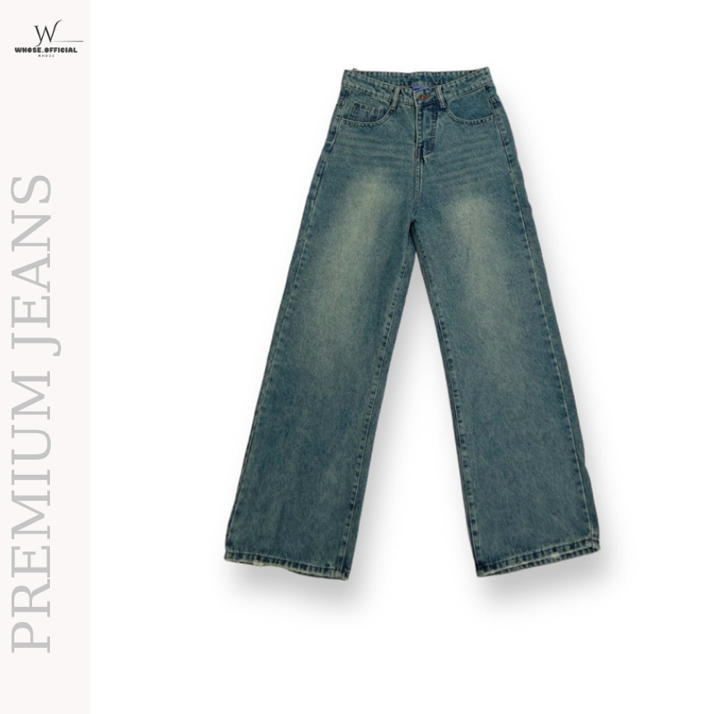 SMOKE GREY WIDE LEG JEANS - SEA WASH JEAN T001,quần ống rộng nam wash xám đen hàng cao cấp WHOSE.OFFICIAL