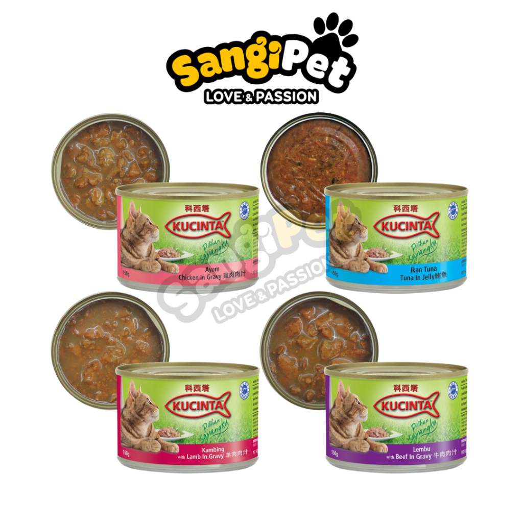 Pate cho mèo Kucinta lon 150g với 4 hương vị