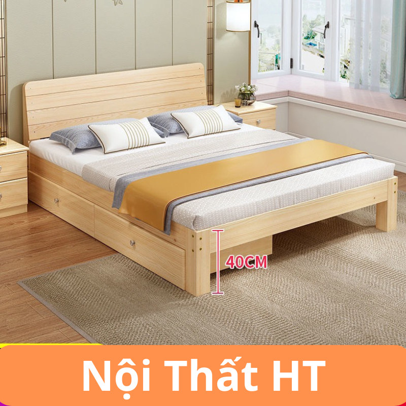 Giường Ngủ Gỗ Tự Nhiên Bền Đẹp - Nội Thất HT