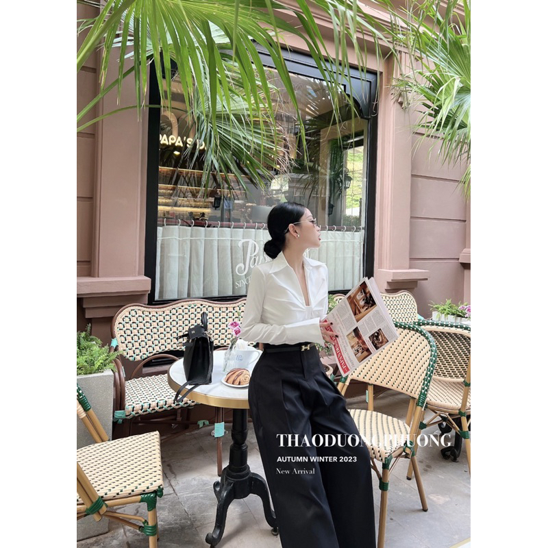 Áo sơmi thô rúm ngực SHE