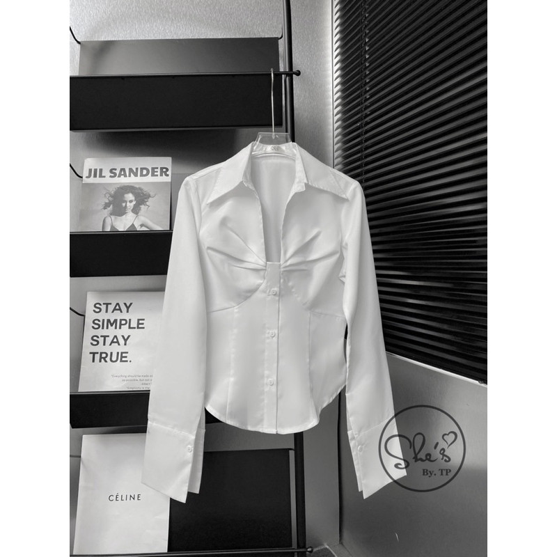 Áo sơmi thô rúm ngực SHE