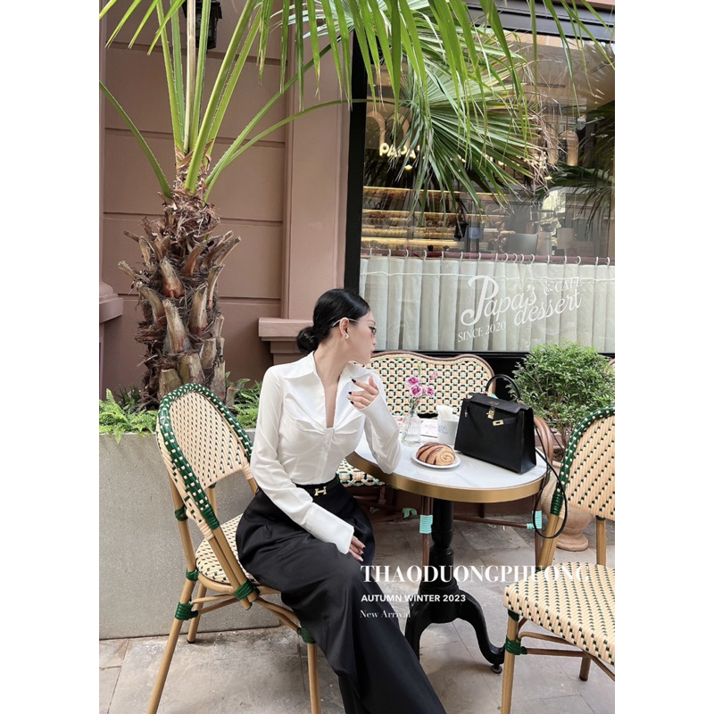 Áo sơmi thô rúm ngực SHE