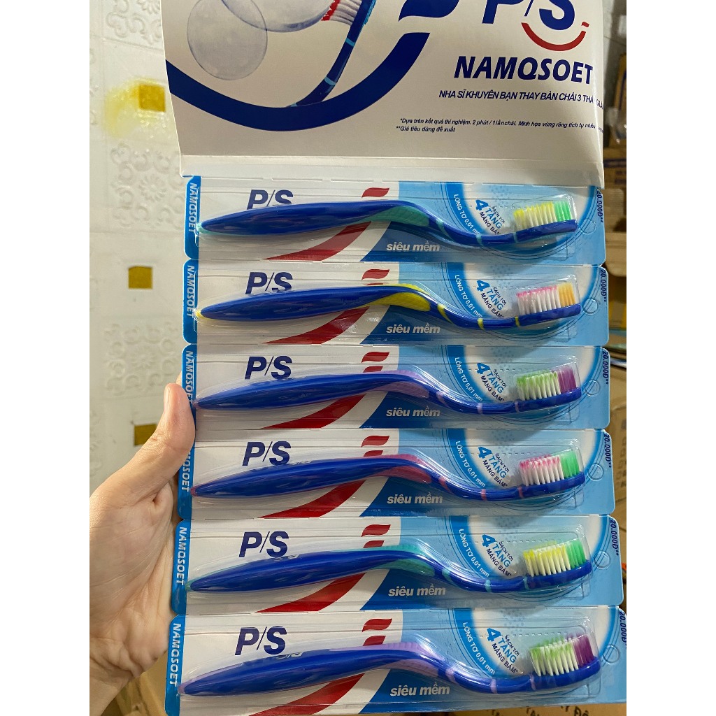 Combo 2 vỉ bàn chải PS Lông Tơ mềm mịn - 12 cái