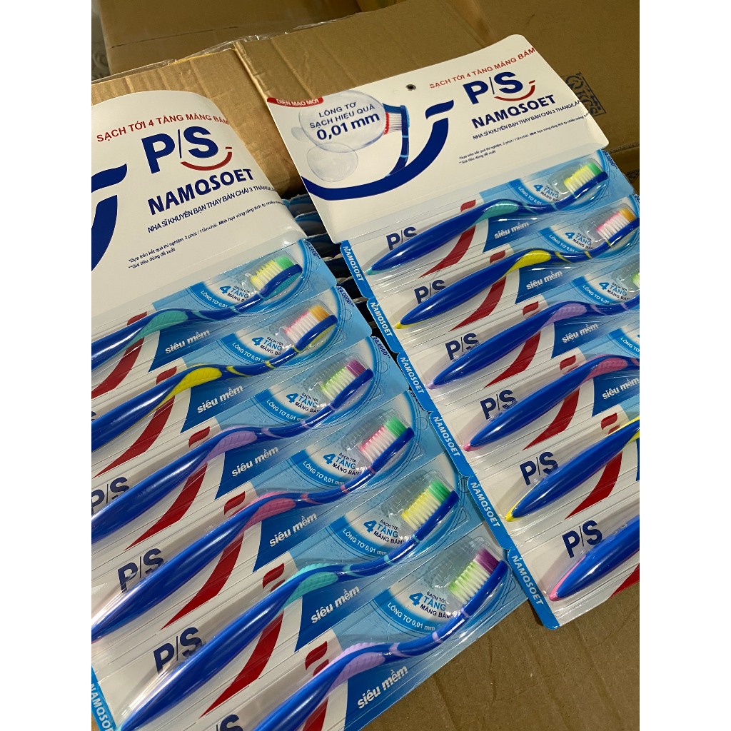 Combo 2 vỉ bàn chải PS Lông Tơ mềm mịn - 12 cái