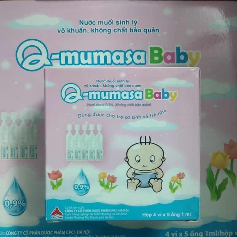 Q Mumasa Baby Nước muối sinh lý vô khuẩn Q-mumasa an toàn cho bé sơ sinh