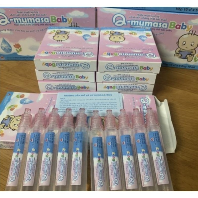Q Mumasa Baby Nước muối sinh lý vô khuẩn Q-mumasa an toàn cho bé sơ sinh