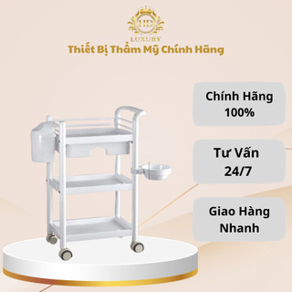 Xe Đẩy Thùng Rác- Xe Đẩy Spa-Chất Liệu Nhựa ABS - Có Giỏ Tiện Lợi Đa Chức Năng