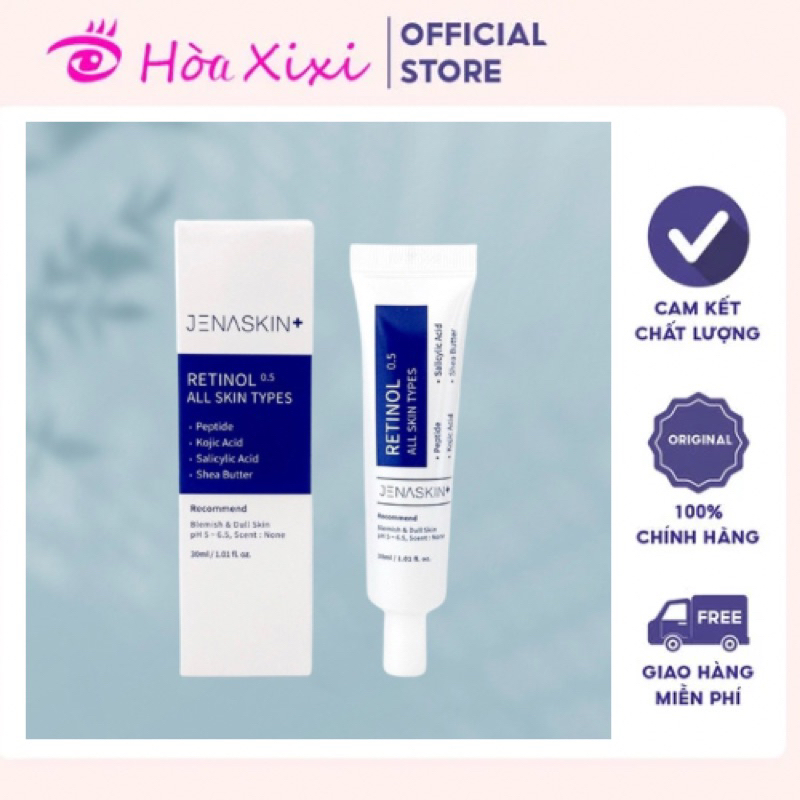 Kem Dưỡng Retinol, Giúp da căng bóng, mờ thâm nám, giảm dầu mụn, Retinol 0.5% All Skin Types Jenaskin 30ml | BigBuy360 - bigbuy360.vn