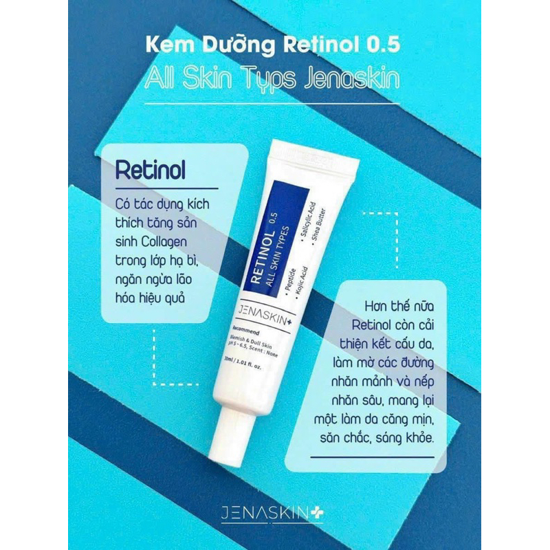 Kem Dưỡng Retinol, Giúp da căng bóng, mờ thâm nám, giảm dầu mụn, Retinol 0.5% All Skin Types Jenaskin 30ml | BigBuy360 - bigbuy360.vn