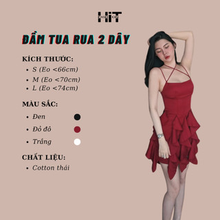 😲đầm tua rua 2 dây😲 - chất liệu: cotton thái - thương hiệu: hit fashion